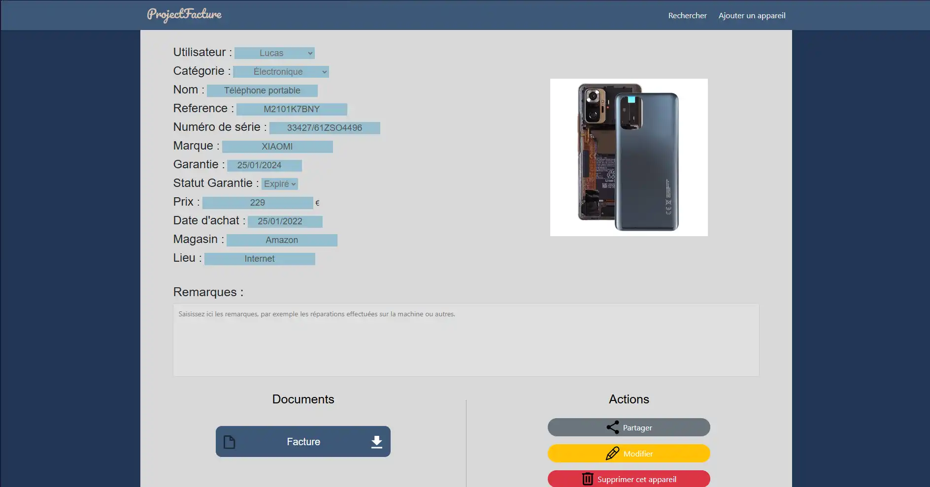 Image du projet